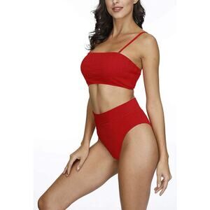 Pink Queen Women's Removable Strap Wrap Pad Cheeky High Waist Bikini